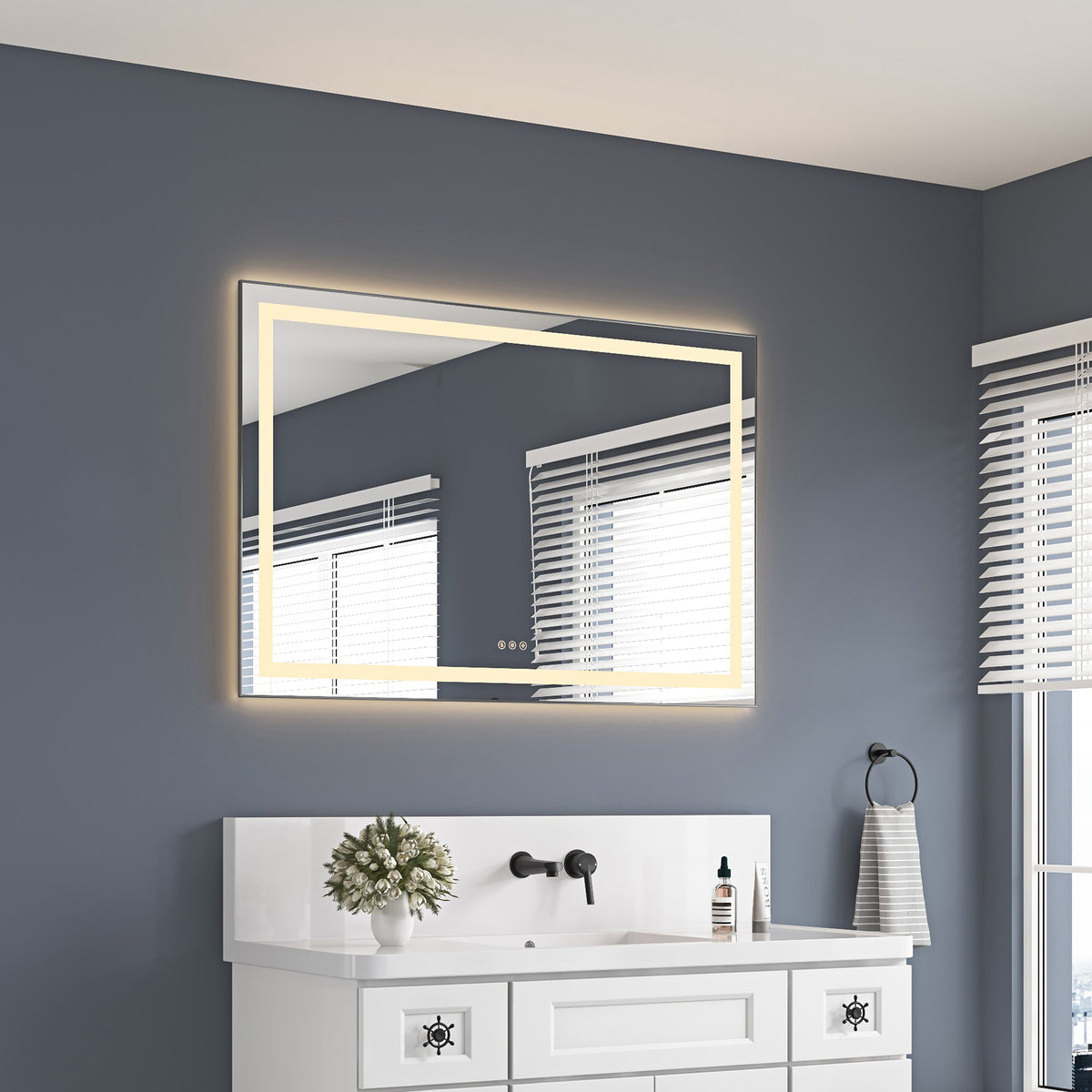 48" x 32" LED Bathroom Mirror with Front and Backlight, photo 9 of 10
