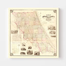 Vintage Map of Volusia County, Florida 1879