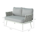 Mariano Steel Loveseat and Table, Off White & Grey by HouseOfZazla