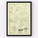 Vintage Map of Barren County, Kentucky 1879