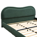 King Size Upholstered Platform Bed Frame with Rounded Corners by HouseOfZazla