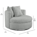 Mindy - Oversized Swivel Barrel Chair - Gray by HouseOfZazla