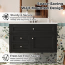 36" Wall Mounted Bathroom Vanity with Ceramic Sink and Storage by HouseOfZazla