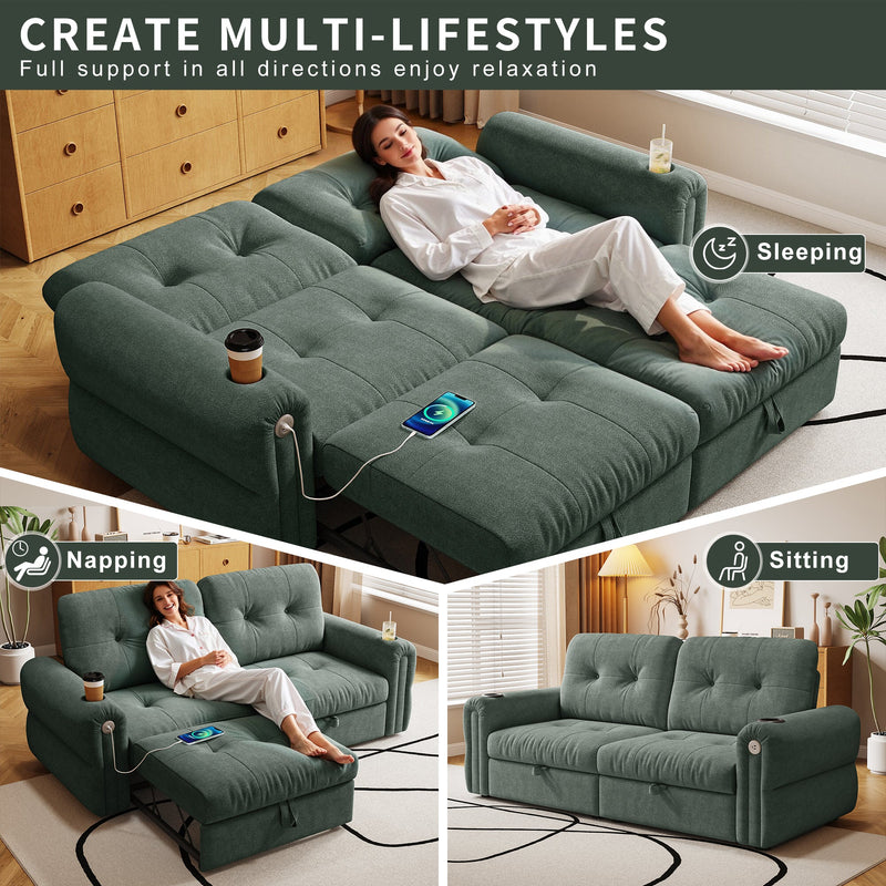 Chenille Convertible Sofa Bed, photo 9 of 10