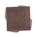 Modern Outdoor Lightweight Concrete Side Table with Abstract Design in Brown Magnesium Oxide, 21 x 21 x 18 Inches