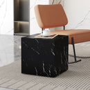 Luxurious Marble Texture Coffee Table Cube Design Elegant Living Room Accent - Black by HouseOfZazla