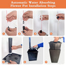 Pack of 2 Square Planters with Automatic Watering System