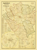 Vintage Map of Madison County, Kentucky 1876