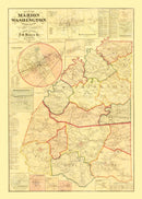 Vintage Map of Marion County, Kentucky 1877
