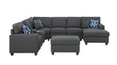 Tina - 8 Piece Upholstered Sectional With Ottoman by HouseOfZazla
