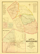 Vintage Map of Montgomery County, Kentucky 1879