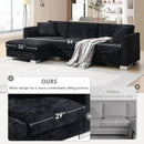 Modern Cloud Sectional Sofa L Shaped Luxury Couch Set With 2 Free Pillows 4 Seat With Oversized Chaise by HouseOfZazla
