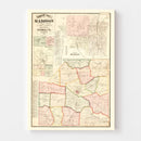 Vintage Map of Madison County, Tennessee 1877