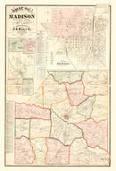 Vintage Map of Madison County, Tennessee 1877