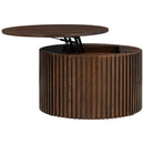 Round Lift Top Coffee Table With Hidden Storage For Living Room by HouseOfZazla