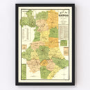 Vintage Map of Marshall County, Tennessee 1899