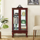 Curio Cabinet Lighted Curio Diapaly Cabinet With Adjustable Shelves And Mirrored Back Panel, Tempered Glass Doors (3 Tier), (E26 Light Bulb Not Included) by Unique Piece Furniture