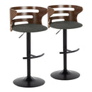 Cosi - Mid Century Modern Adjustable Barstool With Swivel With Rounded T Footrest (Set of 2) by HouseOfZazla