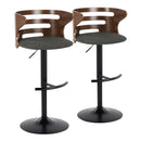 Cosi - Mid Century Modern Adjustable Barstool With Swivel With Rounded T Footrest (Set of 2) by HouseOfZazla