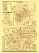 Vintage Map of Montgomery County, Tennessee 1877