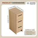 Slim Freestanding Bathroom Storage Cabinet, 3 Drawers - Light Oak