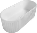 67" Freestanding Solid Surface Bathtub, Luxury Engineered Stone Resin Freestanding Soaking Bathtub With Overflow And Pop-Up Drain Cupc Certified 23S13-67 - Matte White by HouseOfZazla