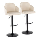 Dahlia - Contemporary Adjustable Barstool With Swivel With Rounded T Footrest (Set of 2) by HouseOfZazla