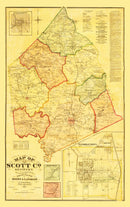Vintage Map of Scott County, Kentucky 1879