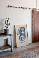 Retro Sardine Tin Wall Art – Blue & Beige Kitchen Decor