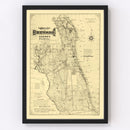 Vintage Map of Brevard County, Florida 1893