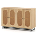 50 Inch Buffet Sideboard Cabinet with 4 Rattan Doors and Adjustable Shelves-Natural by LJGDeals