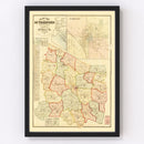 Vintage Map of Rutherford County, Tennessee 1878