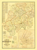 Vintage Map of Sumner County, Tennessee 1878