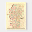 Vintage Map of Hale County, Alabama 1870