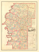 Vintage Map of Hale County, Alabama 1870