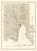 Vintage Map of Mobile County, Alabama 1895