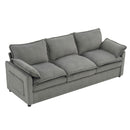 Modern 3 Seater Sofa With Side Storage Pockets For Living Room by HouseOfZazla