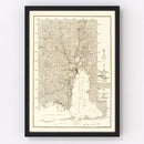 Vintage Map of Mobile County, Alabama 1895