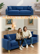 FX-P11-RB 87.4 Inches Upholstered 3-Seater Sofa with Throw Pillows by HouseOfZazla