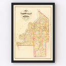 Vintage Map of Coahoma County, Mississippi 1872