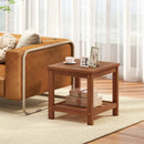 2-Tier Outdoor Side Table with Storage Shelf for Patio by LJGDeals