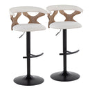 Gardenia - Contemporary Adjustable Barstool & Swivel With Rounded T Footrest (Set of 2) by HouseOfZazla