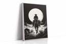 Lone Rider Under a Full Moon