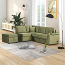 87.4" Sleeper Sofa Bed,2 in 1 Pull Out sofa bed L Shape Couch with Storage Ottoman for Living Room,Bedroom Couch and Small Apartment, Green