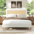 Haley - Upholstered Cane Back Platform Bed by HouseOfZazla