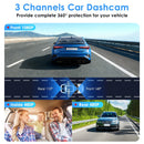 WiFi 1080P 3-Channel Dash Cam with Night Vision & 32GB Card