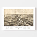 Vintage Map of Cherryfield, Maine 1896