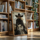 Rider in Black on White Horse