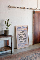 Funny Guest Check Wall Art – “Chef Was Cute” Diner Poster