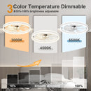 23.6 Inch Ceiling Fan with Light, Quiet DC Motor, Dimmable 3-Color LED by HouseOfZazla